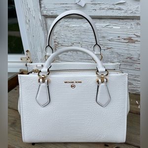 MK white handbag with strap